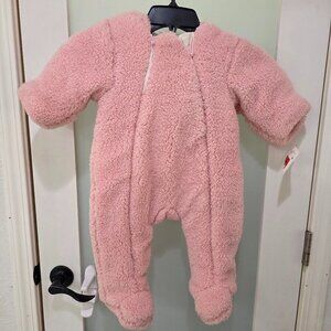 Little Me Baby Girls Pink Sherpa Snowsuit Bunting 6-9 Months – NWT Winter One Pi